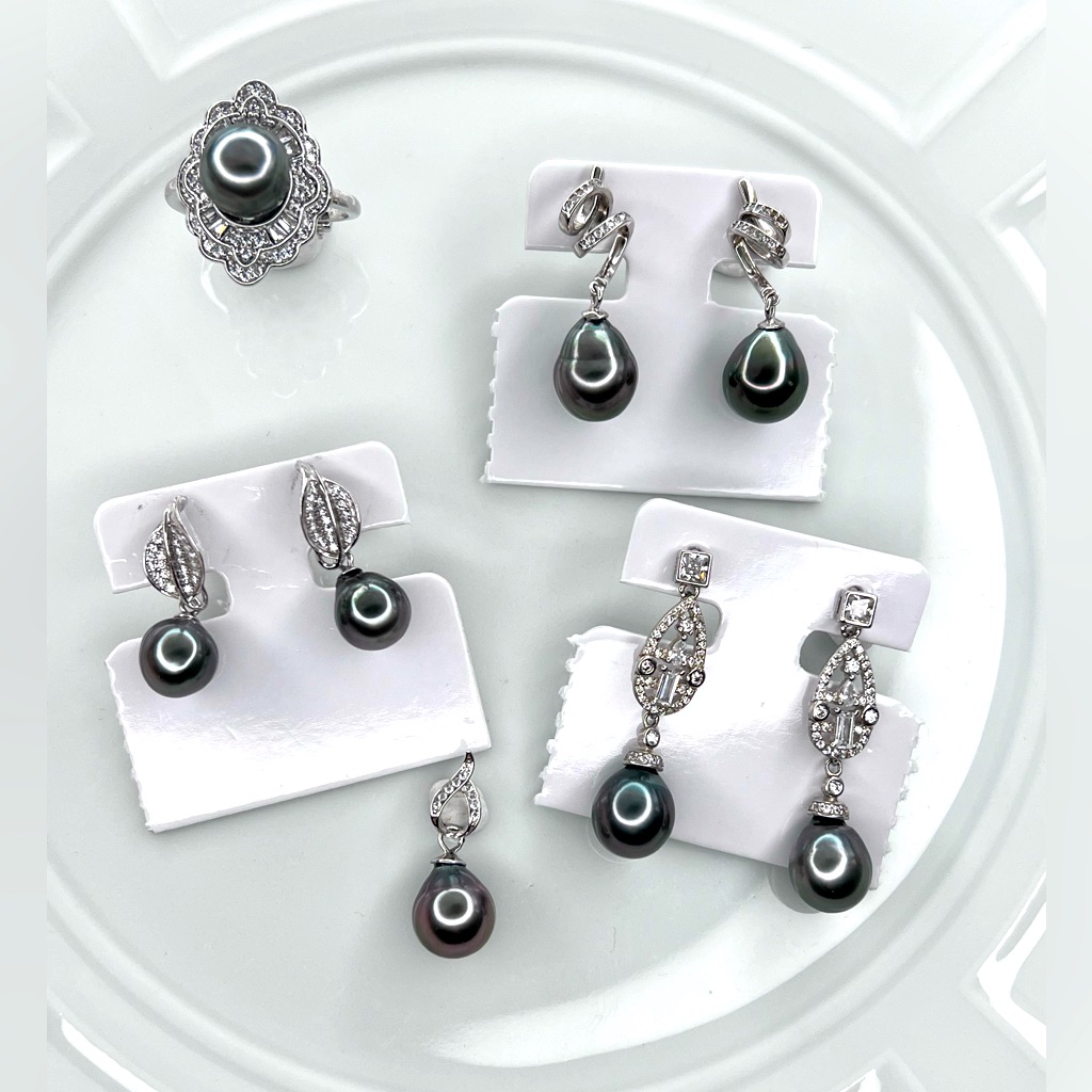 Handmade S925 Sterling Silver H Quality Tahitian Sea Water Pearl Collections
